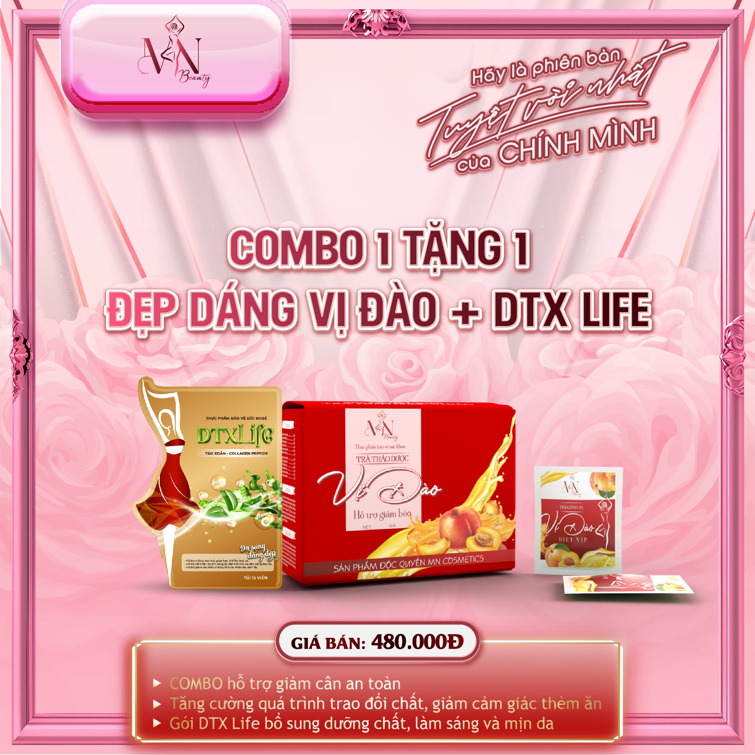 Mua 1 Trà Đào Tặng 1 liệu trình Vitamin Detox